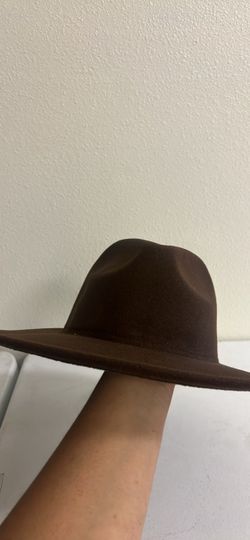 Brown Wide Brim Felt Fedora Hat