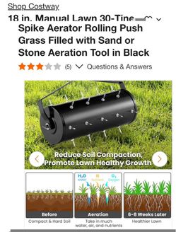 18-Inch Manual Rolling Lawn Spike Aerator