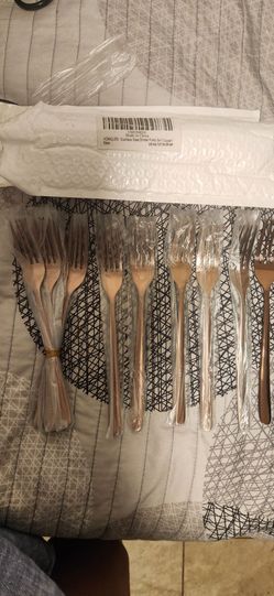 Homquen Stainless Steel Dinner Forks Set Copper