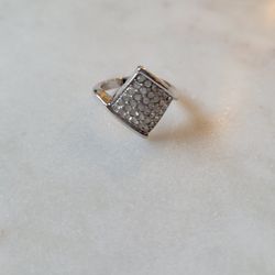 Diamond Shape Crystal Ring Size 6
