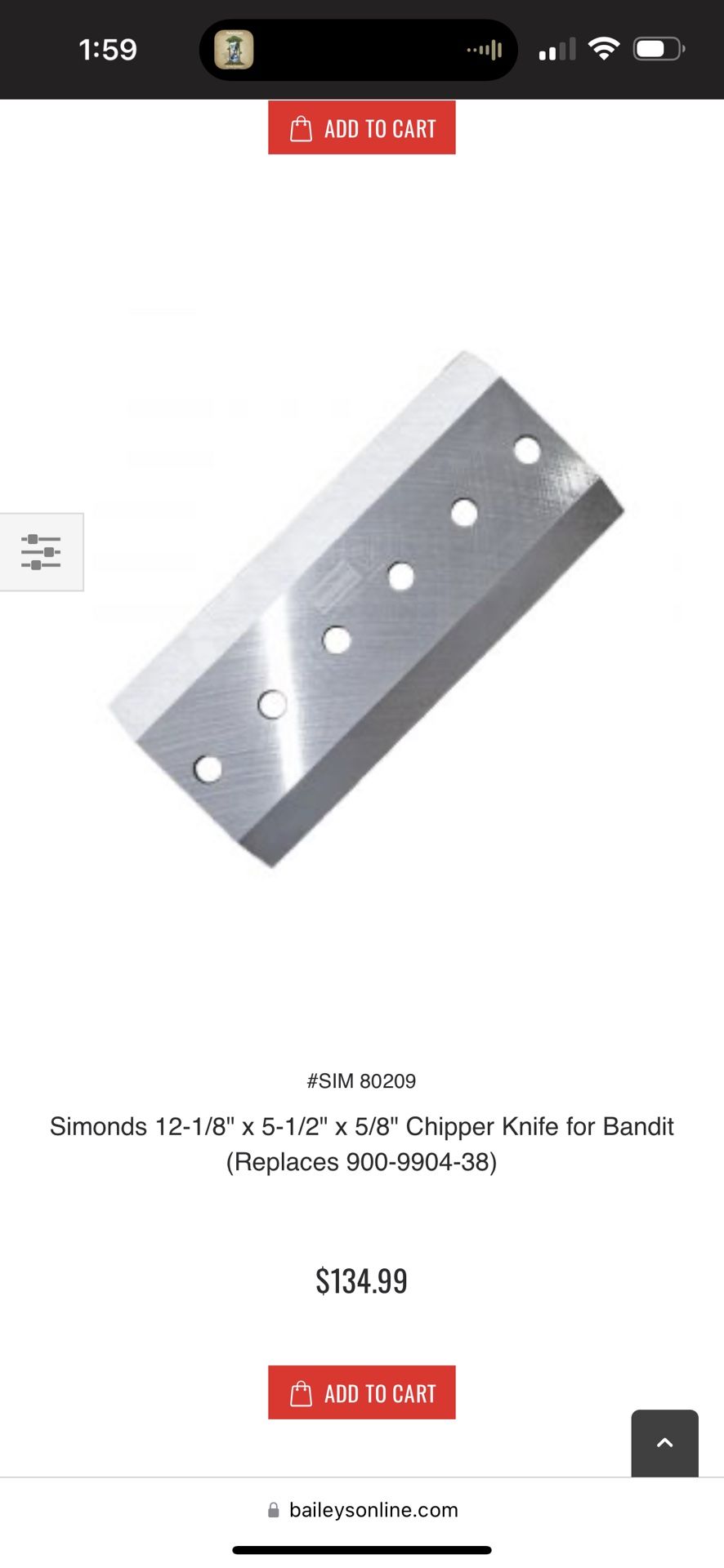 Selling Set Of 4 Chipper Knifes