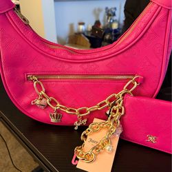 💖 Juicy Couture Pink Charm Bag + Matching Wallet 💖 Y2K McBling Bundle