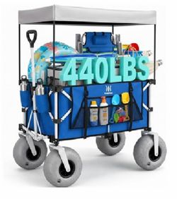 Folding Utility Wagon Cart with Canopy