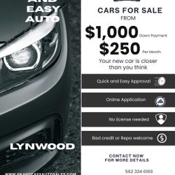 Cars Down Payment From $1,000