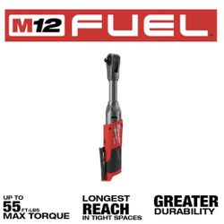M12 Milwaukee Fuel 3/8 Extended Ratchet With Xc6.0 Battery & charger