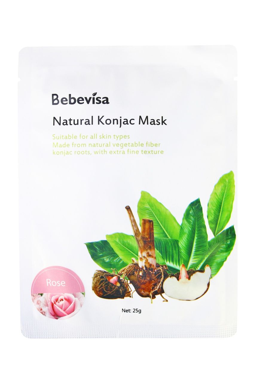 Bebevisa Vegan Konjac Whitening Sheet Mask Pure Konjac/Rose Konjac (1 Sheet Mask)