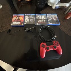 PS4 Red Controller Red Dead Redemption, Avengers, Call Of Duty Vanguard, The Last Of Us 2 