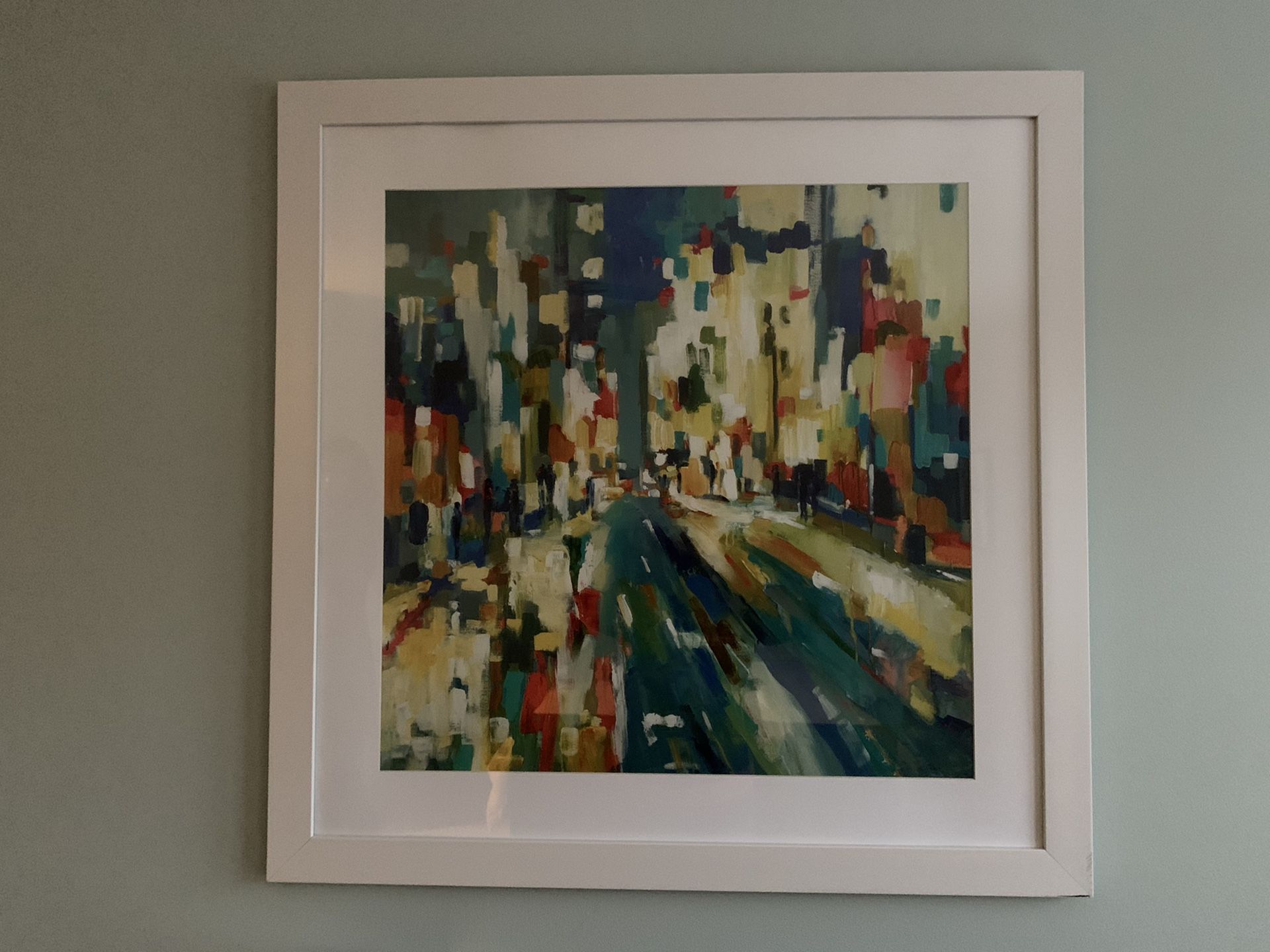Framed city abstract picture