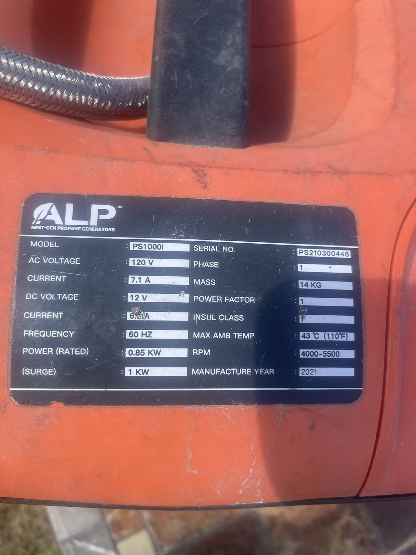 ALP Generator Propane, (contact info removed) W - Orange / Black