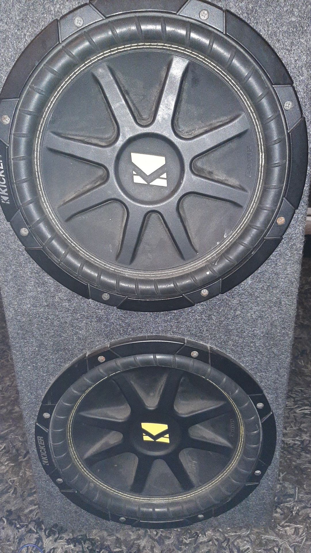 Two 12s kicker comps and a 1200 w amp