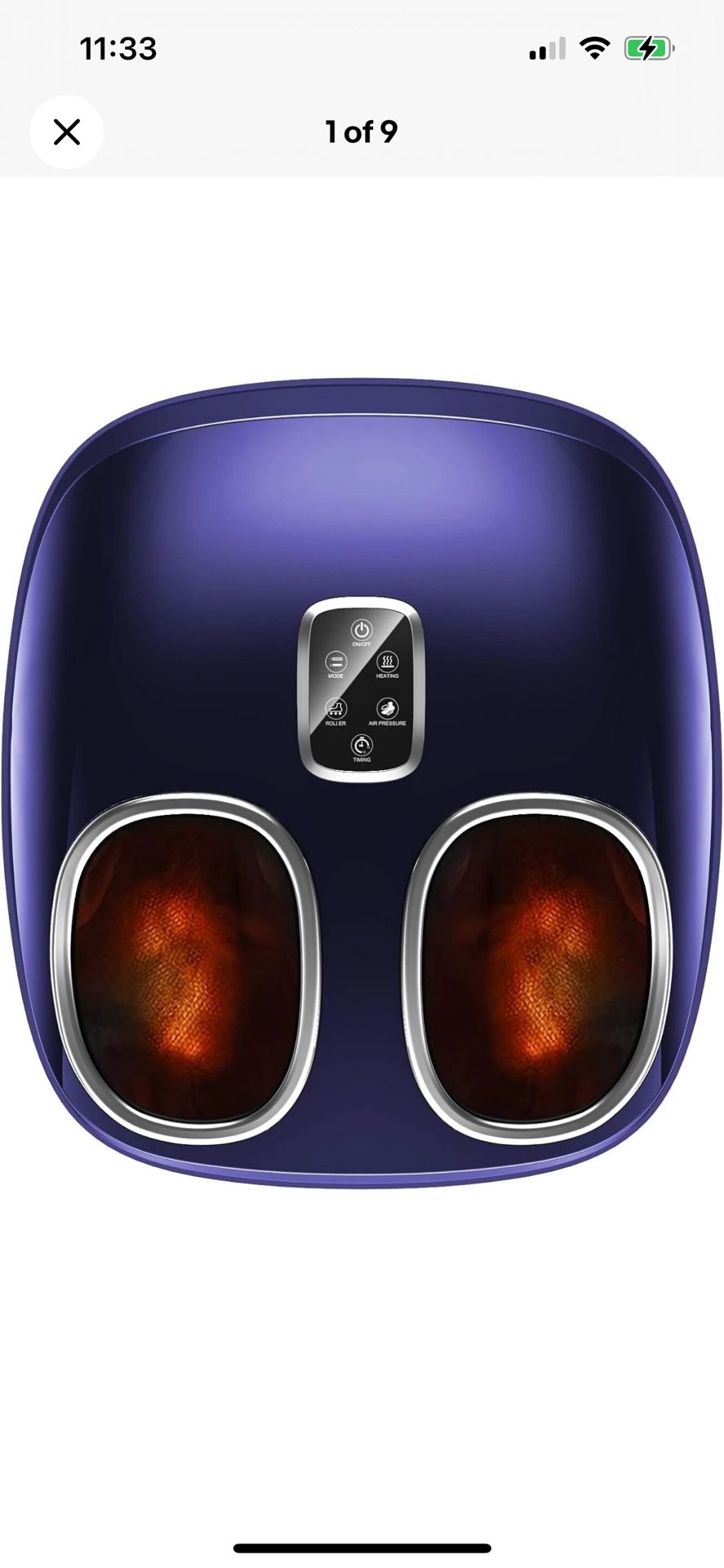 Shiatsu Deep Kneading Foot Massager with Heat, Vibration & Compression