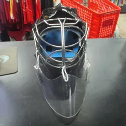 Used Eddy Masks Custom Kevlar Adult Large Hockey Goalie Helmet