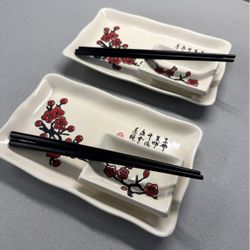 Sushi Plate & Chopsticks Set