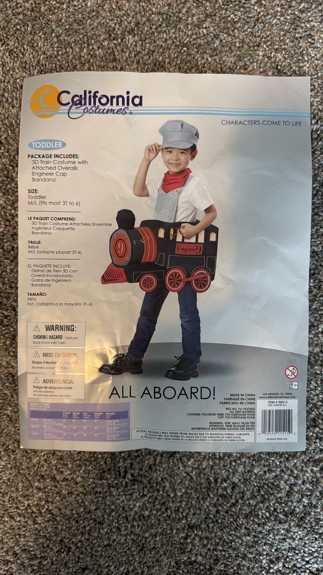 Toddler Train Costume