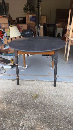 Rustic Industrial or Mid Century Modern Round Wood Dining Breakfast Table