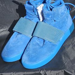 Adidas Tubular Invader SUEDE Bluebird Mens Size 10.5 Shoes Sneakers Blue BB1170