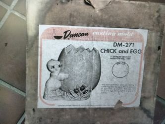 Vintage Mold of Chick and Egg for Ceramic Casting