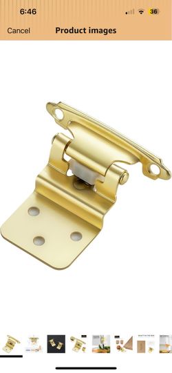 Ravinte 3/8" Inset Gold Cabinet Hinges 60 Pack (30 Pairs)