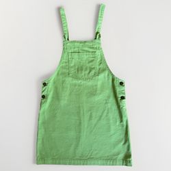 Forever 21 Women Size S Romper Denim Dress Overrals Green Cotton Adjustable Used