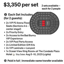 🔥 Bad Bunny VIP Floor Seats + Oceanfront Hotel – $3,350 Per Set! 🔥