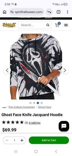 Ghost Face Knife Jacquard Hoodie