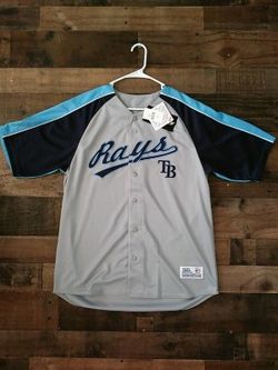 New Tampa Bay Rays Embroidered Button Jersey w/Tag