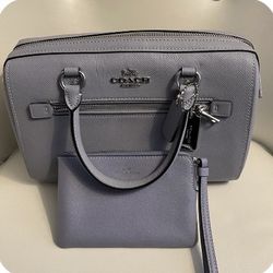 Coach Rowan satchel - Ocean Blue w/matching Wallet 