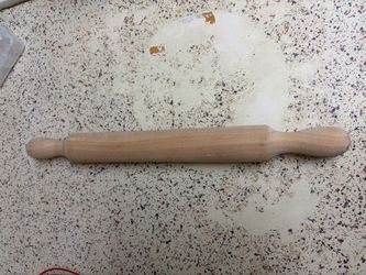 Classic Wooden Rolling Pin with Handles (15.5 Inch) - Smooth Roller