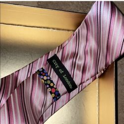 Pink Striped Mens Tie