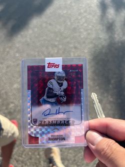Omarion Hampton Topps Finest Red Flashback RC Auto 3/5