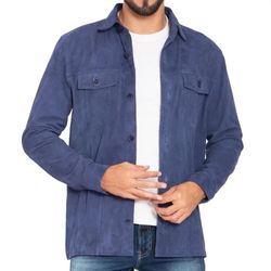 Tan & Brun Suede Leather Shirt Jacket