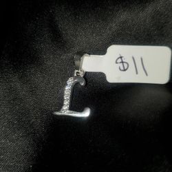 1" .925 Silver Initial"L" Pendant 