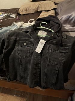 Hollister Oversized Hoodie Black Jean Jacket 