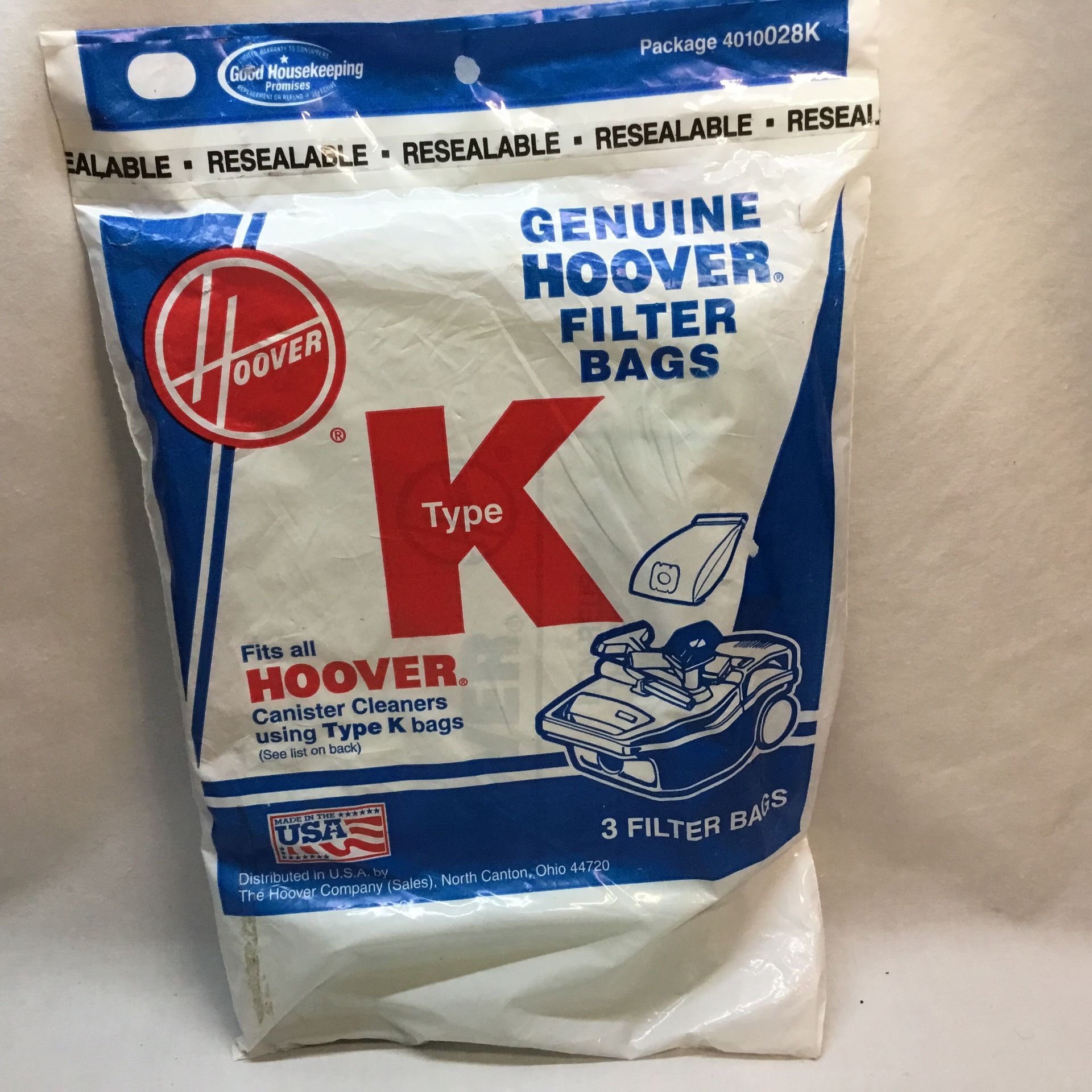 Hoover Type K Canister Vac Cleaner filter Bag Genuine Hoover filter bag