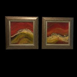 Abstract Art Set Tierra Panel II and Tierra Panel III By Patricia Pinto