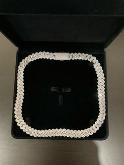 VVS Baguette Moissanite Diamond Cuban Chain PASS DIAMOND TESTER