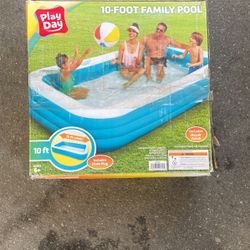 10- Foot Inflatable Pool New