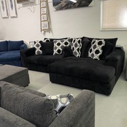 Black Oversized Comfortable Sectional ‼️take It Home With $39 Easy Approval ‼️