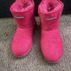 Juicy Culture Suede Pink Boots Size 7