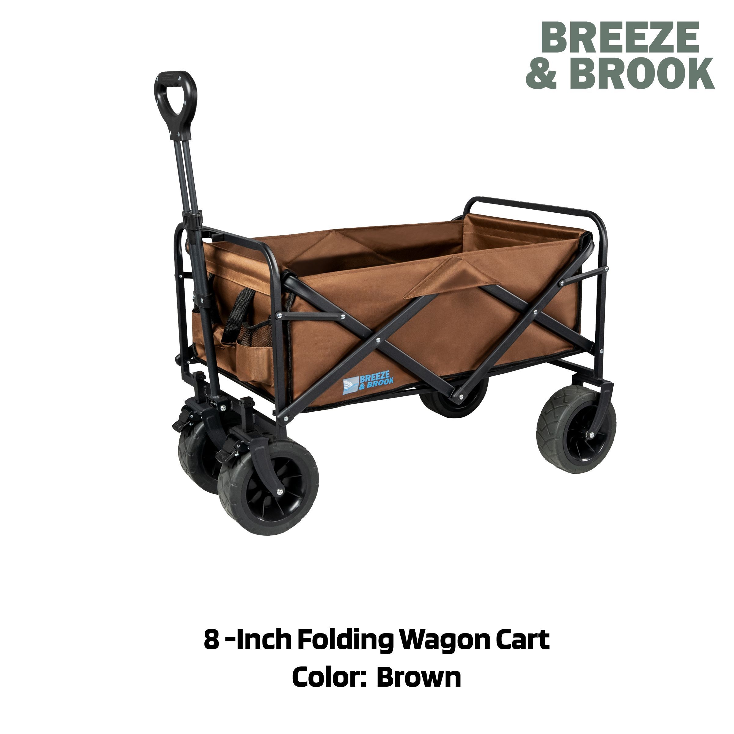 Foldable Wagon - 8" Wheels (Brown)