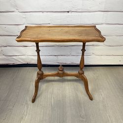 Vintage Wood Pie Crust Side Table