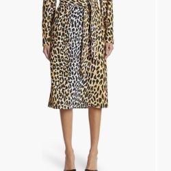 St. John Collection Leopard Waist Tie Dress