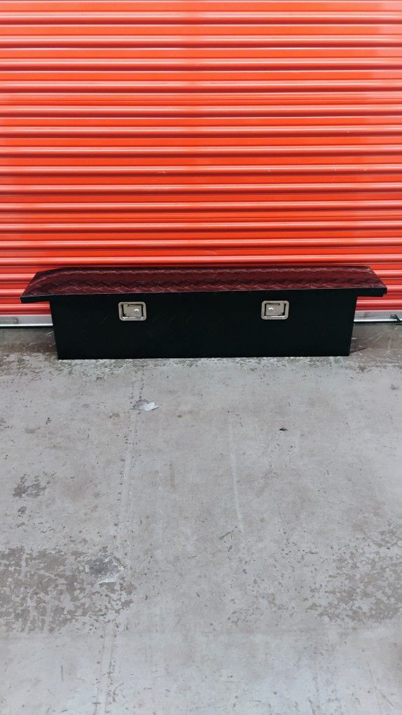 63"X12"X16.5"BLACK ALUMINUM PICKUP TRUCK TRUNK BED CAMPER TOOL BOXSTORAGE+LOCK