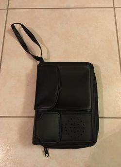 Black leather organizer w/ calculator