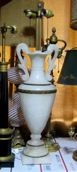 Vintage Alabaster Marble Table Lamp