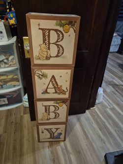 Baby shower winnie the pooh blocks
