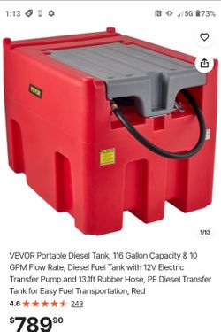 VEVOR 116-Gallon Portable Diesel Transfer Tank