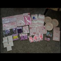 Huge Lot Brand New Baby Girl Party Supplies