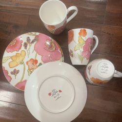 Lenox Flora Fusion 9” Plate and Mug Set Of 3