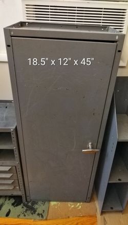 Tall Locking Steel Cabinet – 18.5" x 12" x 45" $250